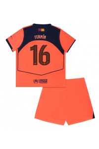 Barcelona Fermin Lopez #16 Jalkapallovaatteet Lasten Kolmas peliasu 2025-26 Lyhythihainen (+ Lyhyet housut)